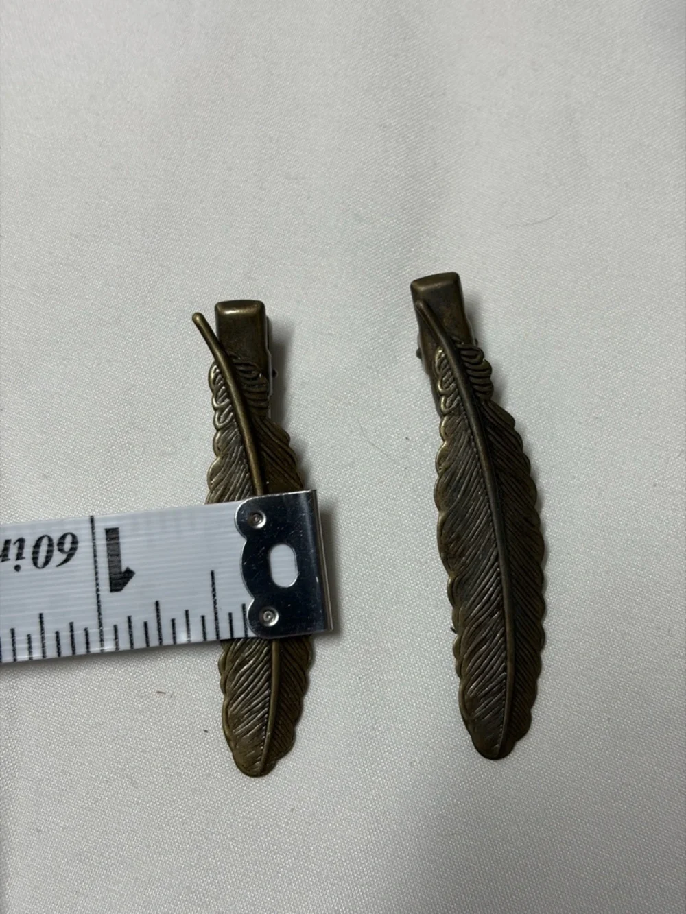 Boho Feather Hair Clips Bronze Tone Western Style